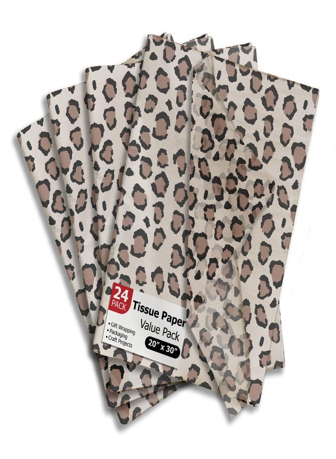 Pro Supply Global Leopard Print Printed Tissue Paper for Gift Bags or Boxes and Wrapping - Bulk Decorative Art Tissue Paper for Packaging and Gifting | 24 Sheets 20" x 30" - Image 1